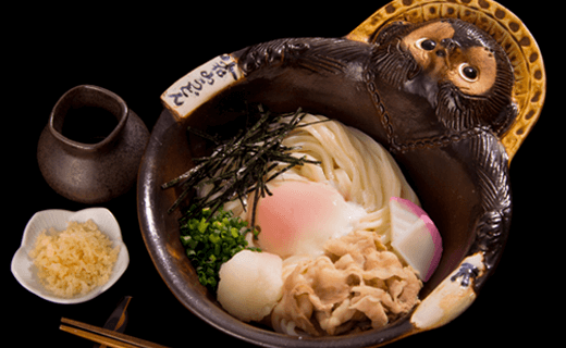 分福茶釜の肉みぞれ釜玉うどん