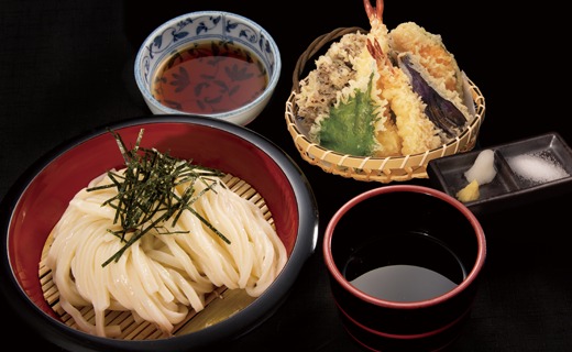 天ぷら盛合せざるうどん