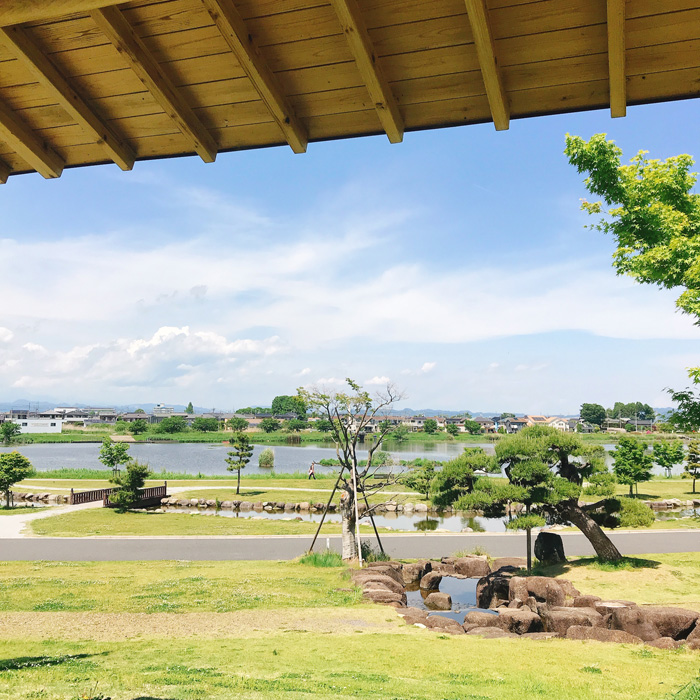 東屋から見た城沼